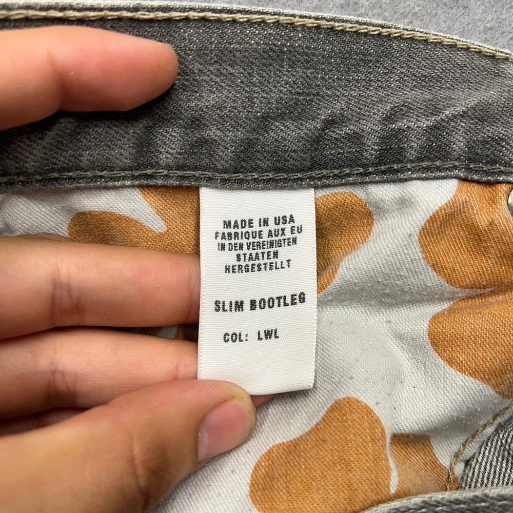 Vintage Lucky Brand Slim Bootleg Jeans Mens 33 Gray Denim Made in USA 1462